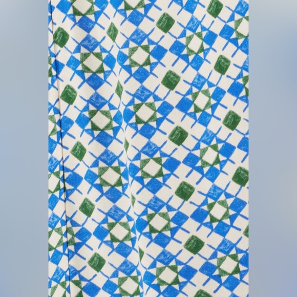 Blue Geometric Midi Dress - Picture 5 of 9